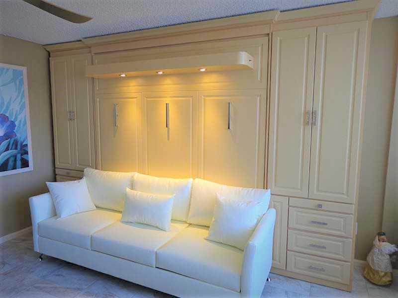 Murphy bed over sofa
